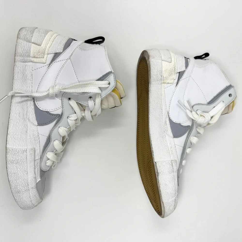 Nike sacai x Blazer Mid White Grey Tennis Shoe Sneakers - Picture 14 of 14